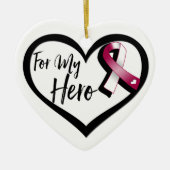 Burgund und White Awareness Ribbon für meinen Held Keramikornament (Vorne)