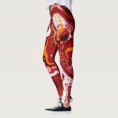 Burgund und White Digital Fluid Art Leggings (Links)