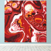 Burgund und White Digital Fluid Art Leinwanddruck (Insitu (Holzboden))