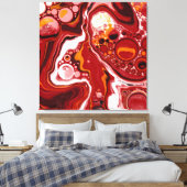 Burgund und White Digital Fluid Art Leinwanddruck (Insitu (Schlafzimmer))
