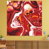 Burgund und White Digital Fluid Art Leinwanddruck (Insitu (Wohnzimmer))