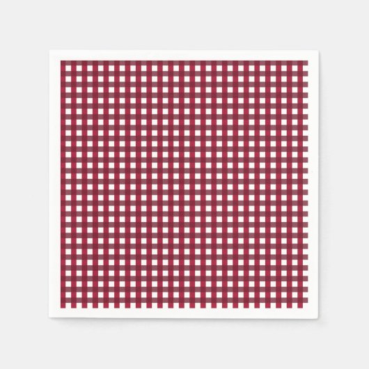Burgund und White Gingham Pattern Serviette (Vorderseite)