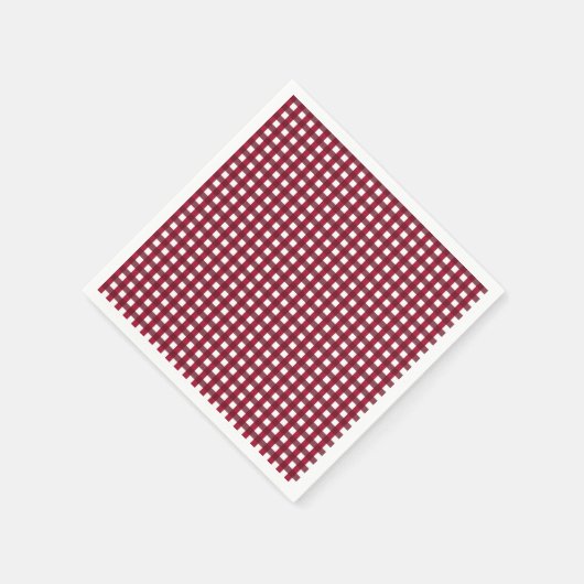 Burgund und White Gingham Pattern Serviette (Ecke)