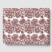 Burgund und White Lace Wedding Gästebuch (Rückseite)