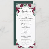 Burgund und White Poinsettia Weihnachtsfeier Programm (Vorne/Hinten)