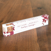 Burgund-Urinorchid-Kupfer mit Monogramm