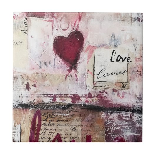 Burgund Valentine Design Serie 13 Fliese (Vorderseite)