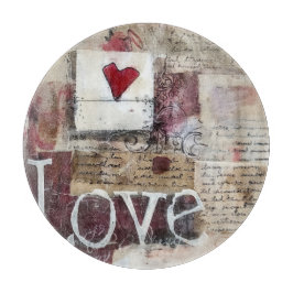 Burgund Valentine Design Serie 15 Schneidebrett