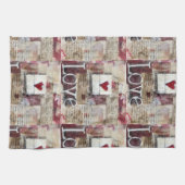 Burgund Valentines Serie Design 12 Geschirrtuch (Horizontal)