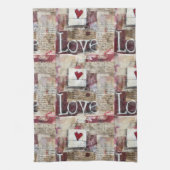 Burgund Valentines Serie Design 12 Geschirrtuch (Vertikal)