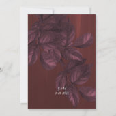 Burgund Verlasse Rustic Vintage Wedding Einladung (Rückseite)