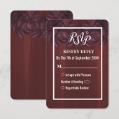 Burgund Verlasse Rustic Vintage Wedding RSVP Card Einladung (Vorne/Hinten)