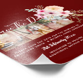 Burgund Verlobung Foto Save the Date HAUSHALT (Ecke)