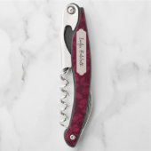 Burgund Vintage Blumenpraxis Kellnermesser (Vorderseite)