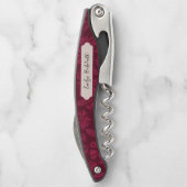 Burgund Vintage Blumenpraxis Kellnermesser (Rückseite)