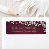 Burgund Vintage Hochzeitsfeier Rücksendeadresse (Insitu)