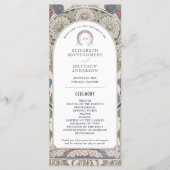 Burgund Vintage Hochzeitsprogramm Jugendstil Programm (Vorderseite)