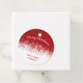 Burgund Vintage Schneeflocken fröhliche Weihnachte Geschenkanhänger (Beispiel)