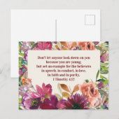 Burgund Wasserfarben Christliche Bibelverse Postkarte (Vorne/Hinten)