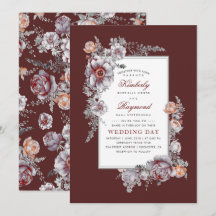 Burgund Wasserfarben Vintage Blumenzehen