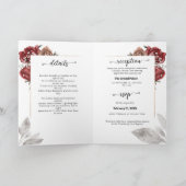 Burgund Wasserfarbener Hochzeitstag Einladung (Innenseite)