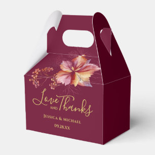 Burgund Wasserfarbenfall Elegante Liebe und Dank Geschenkschachtel