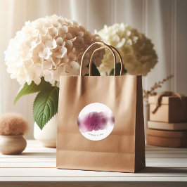 Burgund Wasserfarbenhochzeit - Elegante Namen Runder Aufkleber