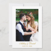 Burgund Watercolor Foto Wedding Gold B Einladung (Rückseite)