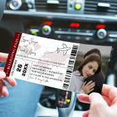 Burgund Wedding Einladung Boarding Ticket