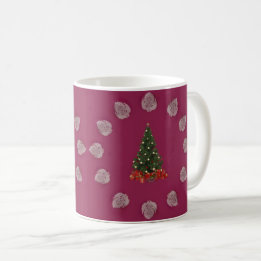 Burgund Weihnachts-Thema Gold Motive Kaffeetasse