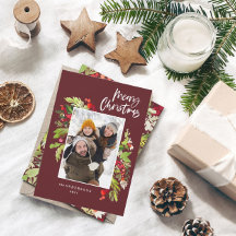 Burgund Weihnachtsgrün rustikal 1 Foto