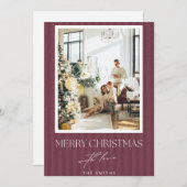 Burgund Weihnachtskarte Feiertagskarte (Vorne/Hinten)