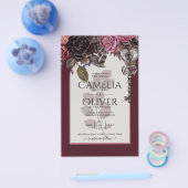 Burgund Wein Blumenzwiebeln Herbst Winter INVITE Flyer (Einzeln)