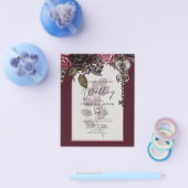 Burgund Wein Blumenzwiebeln Herbst Winter INVITE Flyer (Einzeln)