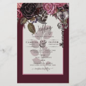 Burgund Wein Blumenzwiebeln Herbst Winter INVITE Flyer (Vorne)