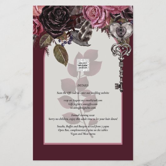 Burgund Wein Blumenzwiebeln Herbst Winter INVITE Flyer (Hinten)