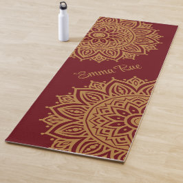 Burgund Wein & Gold Mandala Yogamatte