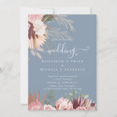 Burgund Wein Pampas Tropische Hochzeit (Vorderseite)