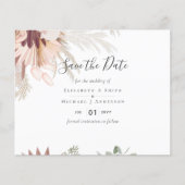 Burgund Wein Pampas Tropische Hochzeit (Vorderseite)