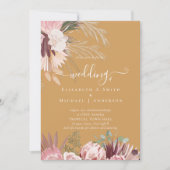 Burgund Wein Pampas Tropische Hochzeit (Vorderseite)