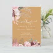 Burgund Wein Pampas Tropische Hochzeit (Stehend Vorderseite)