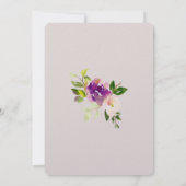 Burgund Wein Rosa Blütencreme Hochzeit Einladung (Rückseite)