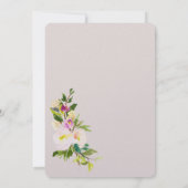 Burgund Wein Rosa Blütencreme Hochzeit Einladung (Rückseite)