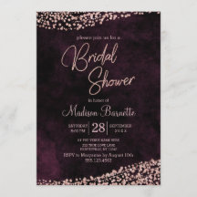 Burgund Wein Rose Gold Bridal Dusche Einladung