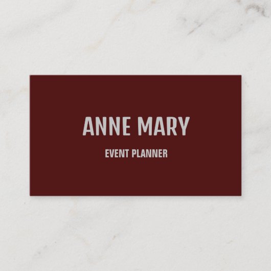 Burgund Wein Rot Beruflich Moderne Farben Visitenkarte (Vorderseite)