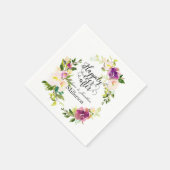 Burgund Wein und Rosa Blumenzwiebelblume Serviette (Ecke)