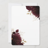 Burgund Weinglas Burgund Rose Bridal Luncheon Einladung (Rückseite)