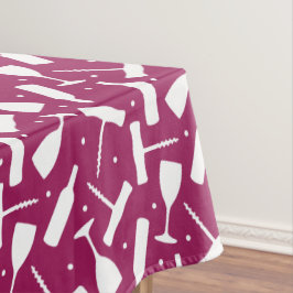 Burgund Weingläser und Flaschen Gemustert Tischdecke
