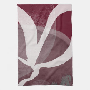 Burgund Weinrot Grau & Weiß Abstrakt Aquarell Geschirrtuch