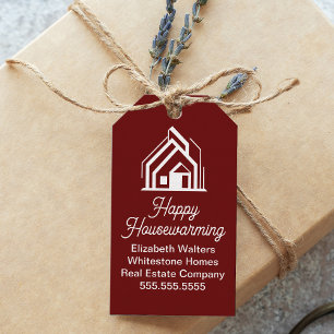 Burgund Weinrotes Immobilienunternehmen Individuel Geschenkanhänger